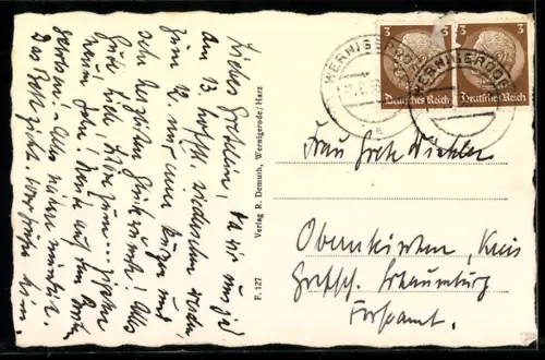 AK Wernigerode /Harz, Marktplatz mit Rathaus, 