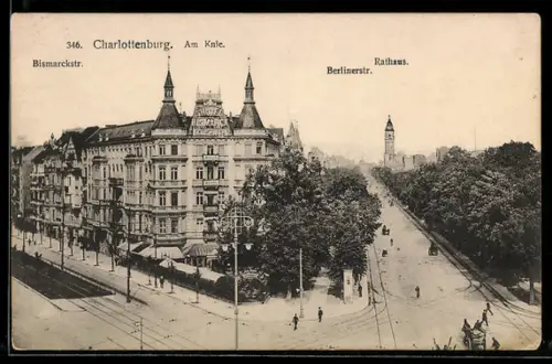 AK Charlottenburg, Am Knie, Hotel Bismarck, Bismarckstr., Berlinerstr., Rathaus