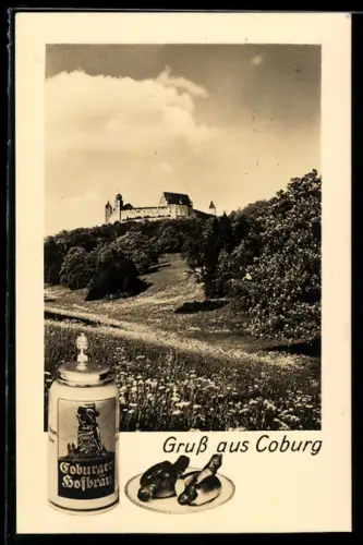 AK Coburg, Veste Coburg, Coburger Hofbräu, Brotzeit