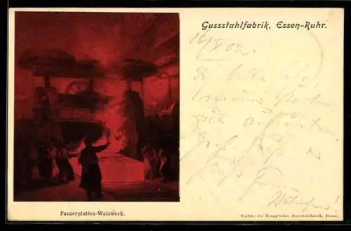 AK Essen /Ruhr, Gussstahlfabrik, Panzerplatten-Walzwerk