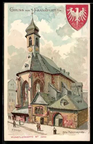 Künstler-AK sign. R. Werner: Frankfurt a. M., Alte Peterskirche