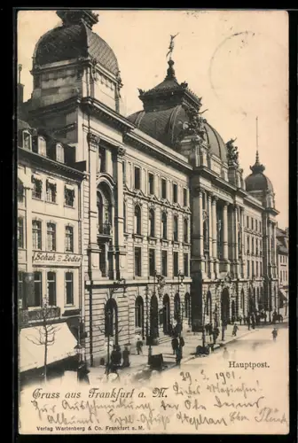 AK Frankfurt a. M., Hauptpost, Schuh & Leder Geschäft