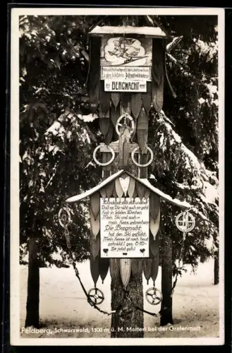 AK Feldberg /Schwarzwald, Marterl bei der Grafenmatt, Bergwacht-Gedenkstätte