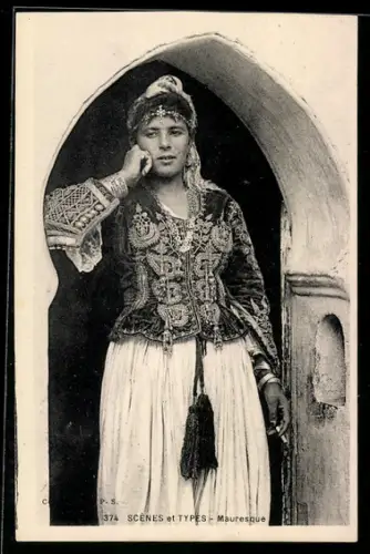 AK Scènes et Types, Mauresque, arabische Volkstypen