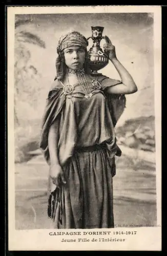 AK Jeune Fille de l`Intérieur, Campagne d`Orient 1914-17, arabische Volkstypen