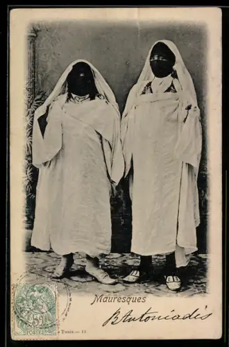 AK Mauresques, Zwei vollverschleierte Frauen