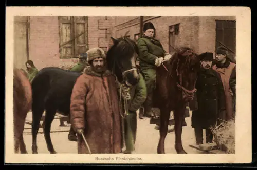 AK Russische Pferdehändler im Winter
