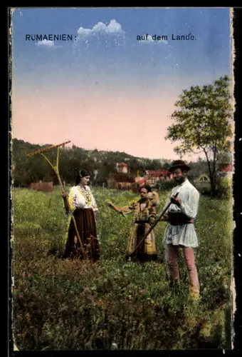 AK Rumänische Bauern auf einem Feld