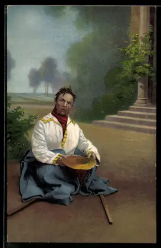 AK Russland, bettelnder Landstreicher