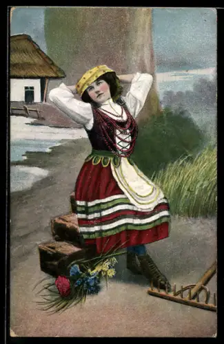 AK Bäuerin in ukrainischer Tracht