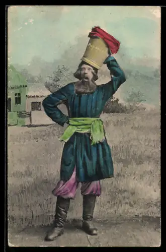 AK Mann in ukrainischer Tracht mit Bart