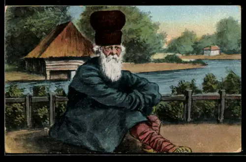 AK Ukrainischer Mann in traditioneller Kleidung