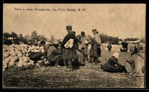 AK Ukrainische Männer auf dem Markt