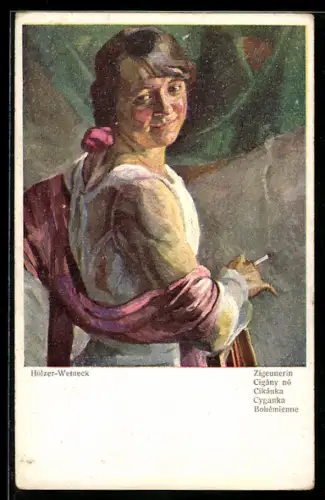 AK Zigeunerin mit Zigarette