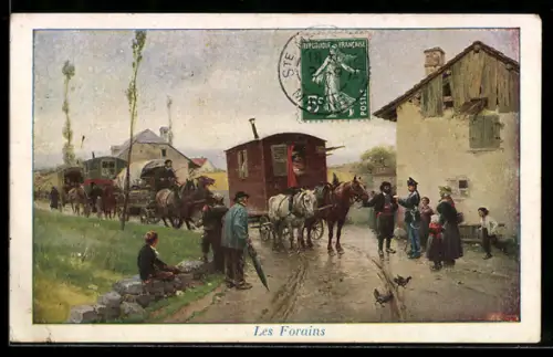 AK Sinti und Roma / Zigeuner werden in einem Dorf von der Polizei kontrolliert