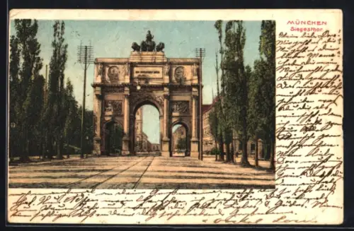 AK München, Blick zum Siegestor