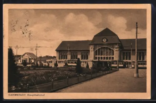 AK Darmstadt, Blick zum Hauptbahnhof