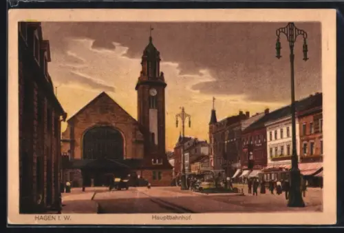 AK Hagen i. W., Blick zum Hauptbahnhof