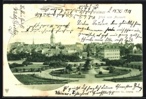 AK Weimar, Blick vom Museum