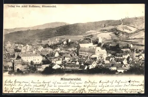 AK Münstereifel, Ortsansicht aus der Vogelschau