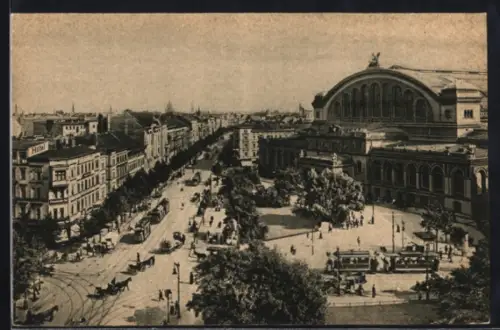 AK Berlin, Königgrätzer Strasse, Anhalter Bahnhof