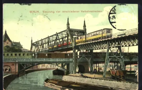 AK Berlin-Kreuzberg, Partie am Gleisdreieck