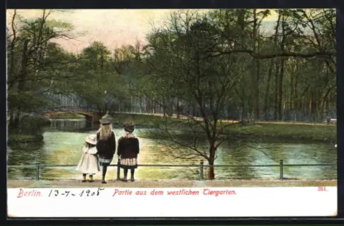 AK Berlin, Partie aus dem westlichen Tiergarten