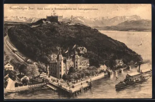 AK Starnberg, Starnberger See, Hotel Leoni, Rottmannshöhe, Gebirgspanorama