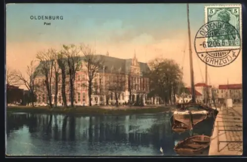 AK Oldenburg, Postamt, Wasser, Boote