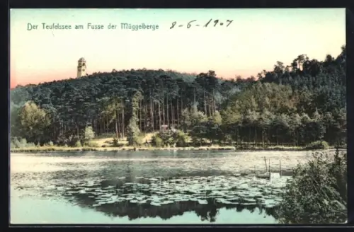 AK Berlin-Köpenick, Teufelssee, Müggelberge