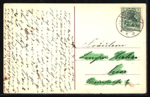 AK Neu-Ruppin, Partie im Tempelgarten