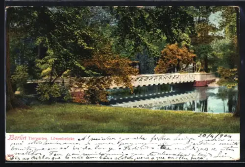AK Berlin Tiergarten, Löwenbrücke