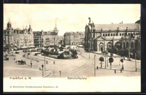 AK Frankfurt a. M., Bahnhofsplatz