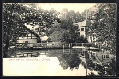 AK Dresden-Pillnitz, Meixmühle und Teich