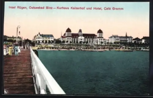 AK Binz /Rügen, Kurhaus Kaiserhof, Hotel, Café Gramm
