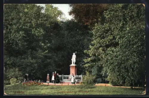 AK Leipzig, Gellertdenkmal im Rosenthal