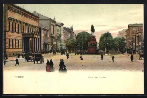 AK Berlin, Unter den Linden, Reiterstandbild