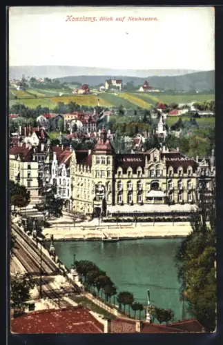 AK Konstanz, Blick auf Neuhausen, Hotel du Lac