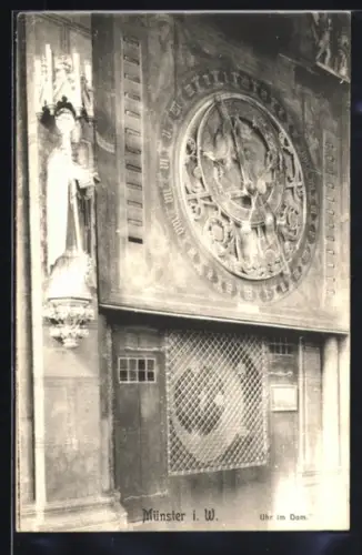 AK Münster i. W., Uhr im Dom