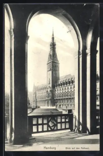 AK Hamburg, Blick auf das Rathaus