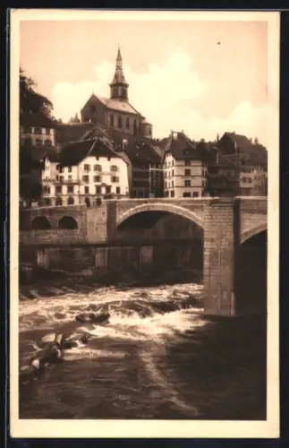 AK Laufenburg a. Rhein, Brücke, Kirche, Altstadt