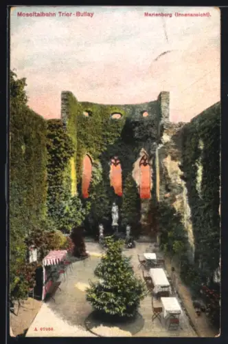 AK Marienburg /Mosel, Innenansicht, Moseltalbahn Trier-Bullay