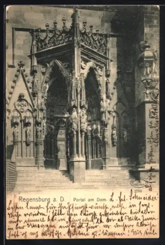 AK Regensburg a. D., Portal am Dom