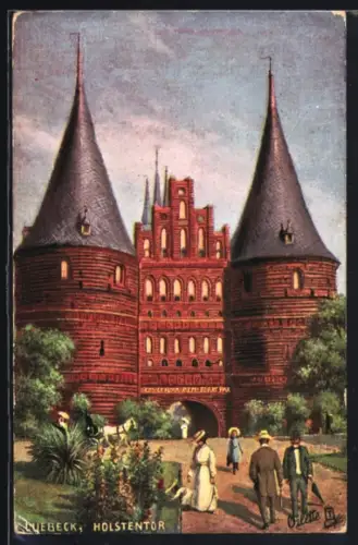 Künstler-AK Lübeck, Holstentor