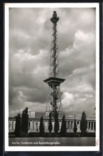 AK Berlin-Charlottenburg, Funkturm und Ausstellungshallen