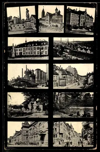 AK Neunkirchen /Trier, Hochofen, Gymnasium, Wilhelmstrasse