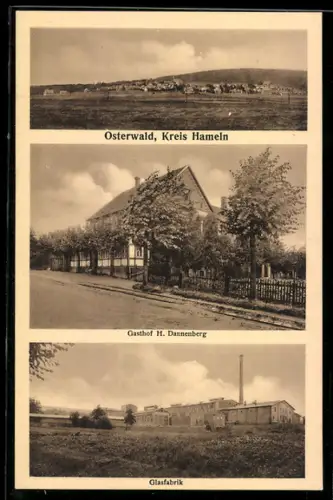 AK Osterwald /Hameln, Gasthof H. Dannenberg, Glasfabrik