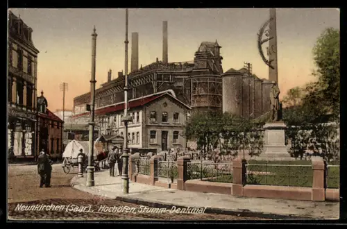 AK Neunkirchen /Saar, Hochöfen, Stumm-Denkmal