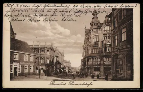 AK Remscheid, Bismarckstrasse mit Gasthaus Karl Leyer