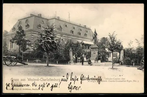 AK Berlin-Westend-Charlottenburg, Offizier-Casino des Königin-Elisabeth Garde-Grenadier-Regiments No. 3